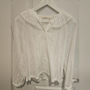 White Lace Collar Blouse